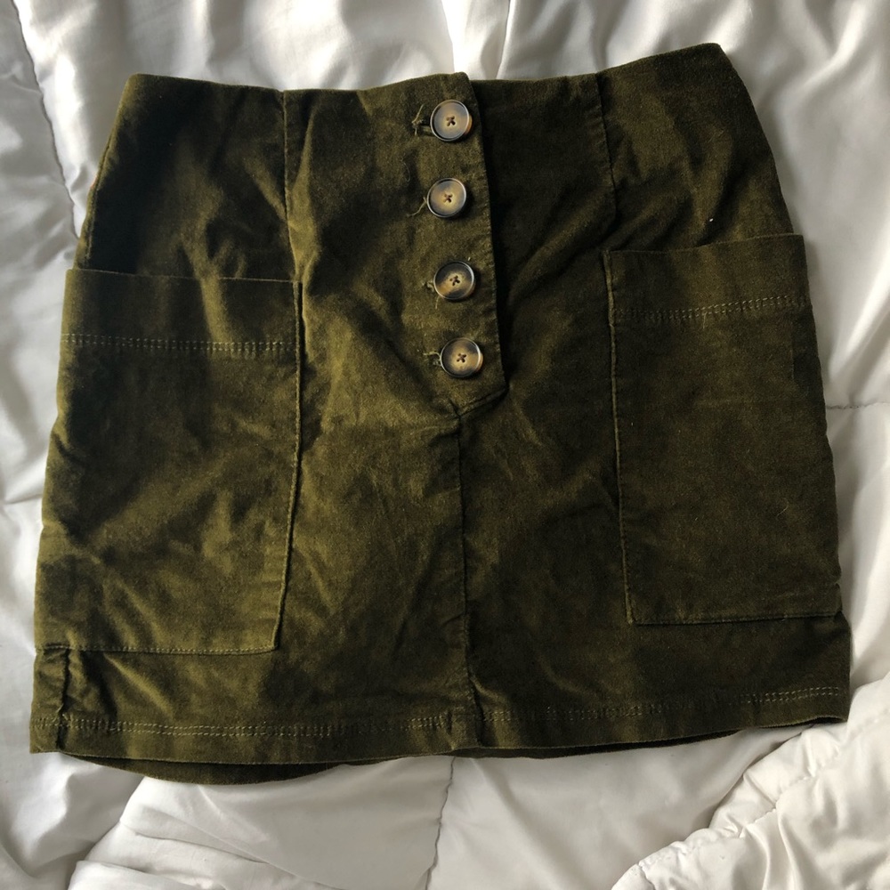 Olive Green High-Waisted Shorts